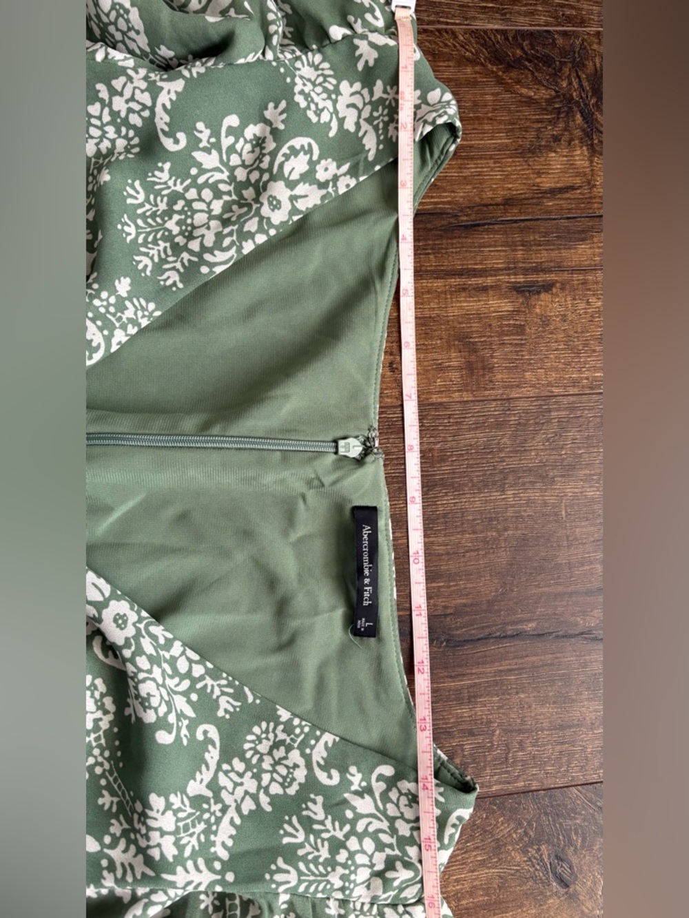 Abercrombie & Fitch Ruffle Sleeve Maxi Dress, Green, L - Picture 9 of 16
